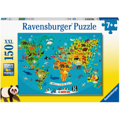 Rburg - Animal World Map Puzzle 150pc