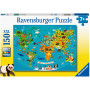 Rburg - Animal World Map Puzzle 150pc