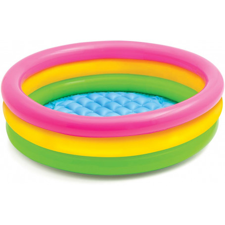SUNSET GLOW BABY POOL, 3-Ring w/ Infl. Floor, Ages 1-3