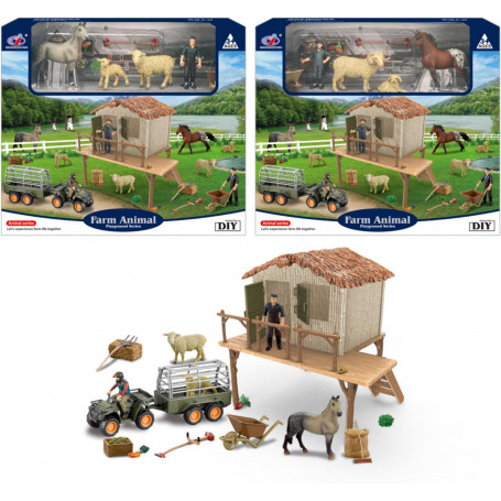 Farm Yard With Vehicle & House & Animals Assorted