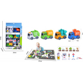 City Vehicles Play Set With Playmat & Accessories