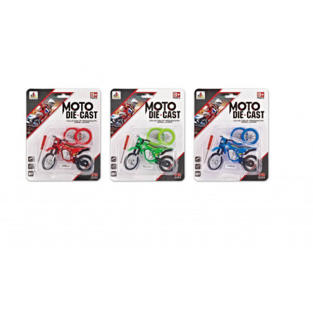 Alloy Moto Bike Carded 3 Assorted