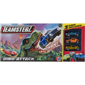 Teamsterz Dino Attack Playset with 3 Diecast Cars