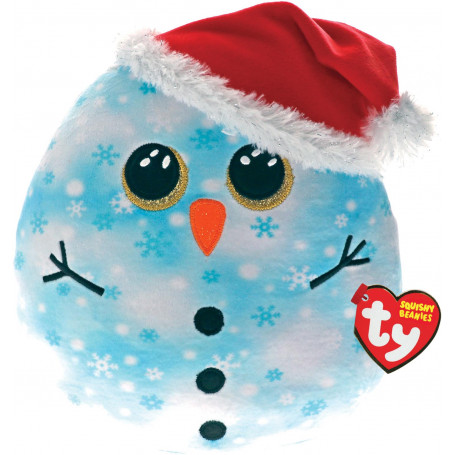 Squish A Boo 14" Xmas Fleck Snowman Blue