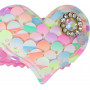 Pink Poppy Sequin Heart Shape Hairclip