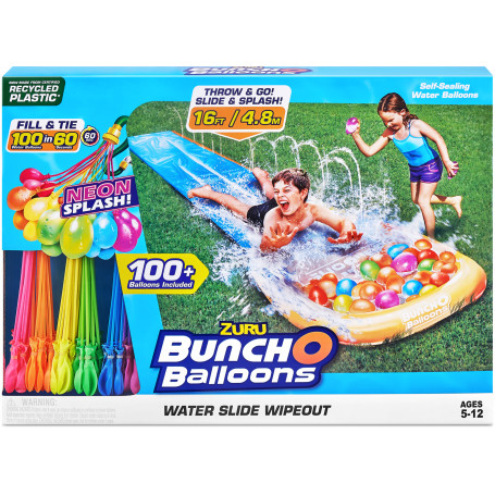Zuru Bunch O Balloons Water Slide With 100 Neon Water Balloons