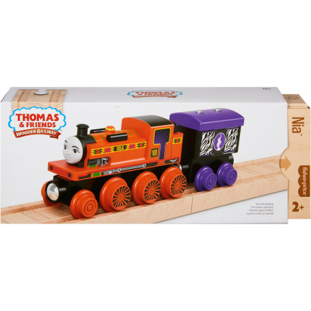 Thomas Wooden Railway Nia Engine And Cargo Car