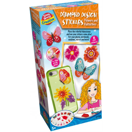 Diamond Design Stickers Flowers And Flutterbies