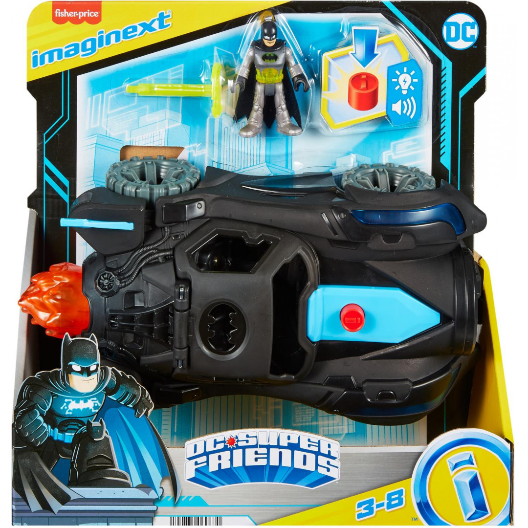 Batman Action Figure Motorized Batmobile Vehicle Imaginext Fisher