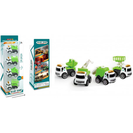 4 Pcs Die-Cast Sanitation Vehicle Set