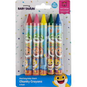 Baby Shark Chunky Crayons 5 Pack in SRT