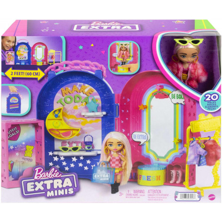 Barbie Extra Minis Boutique Playset With Doll