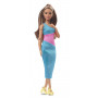 Barbie Looks Doll, Brunette, Colour Block One-Shoulder Midi Dress