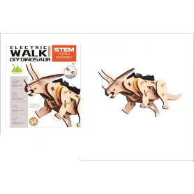 Synthetic DIY electric Walking Triceratops Dino Puzzle