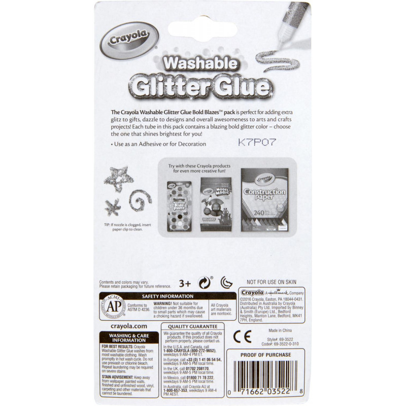 Crayola 5 Washable Glitter Glues Mr Toys Toyworld