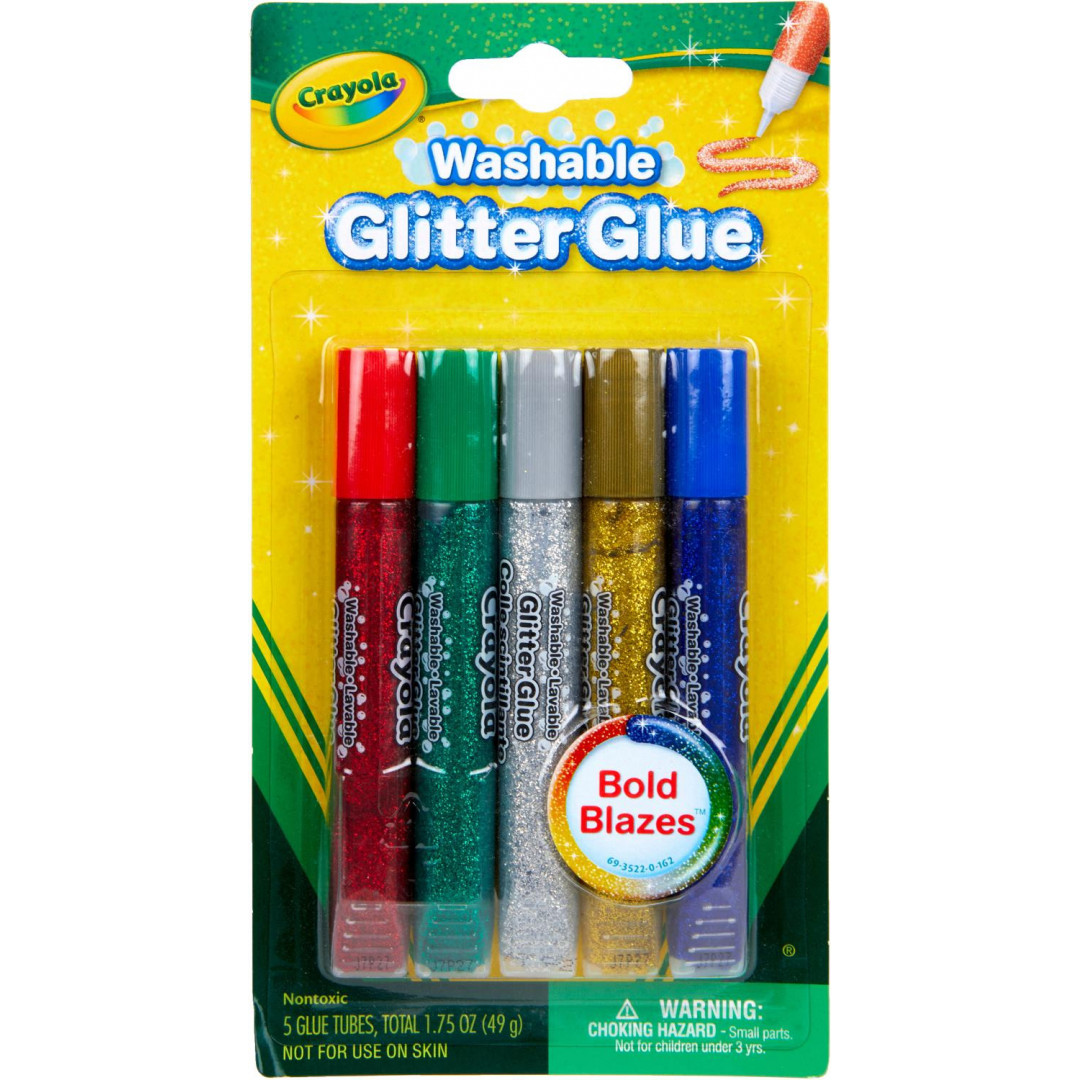 Crayola 5 Washable Glitter Glues Mr Toys Toyworld