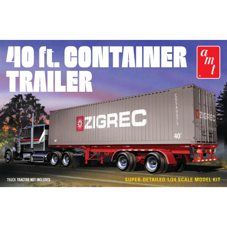 AMT 1/24 40' Semi Container Trailer Plastic Model Kit [1196]