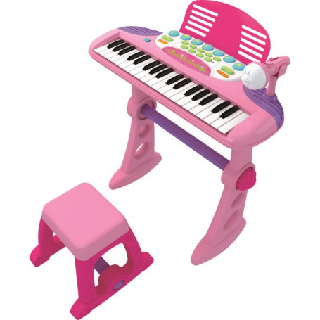 Children's Keyboard with Stool and Mic - Pink
