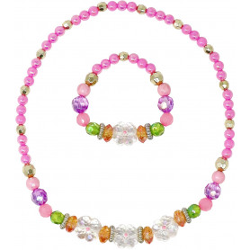 Pink Poppy Pixie Fantasy Flower Stretch Necklace & Bracelet