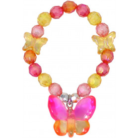 Pink Poppy Rainbow Butterfly Bracelet