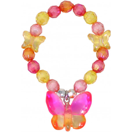 Pink Poppy Rainbow Butterfly Bracelet