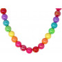 Pink Poppy Rainbow Beads Necklace