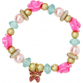Pink Poppy - Butterfly Flower Bracelet