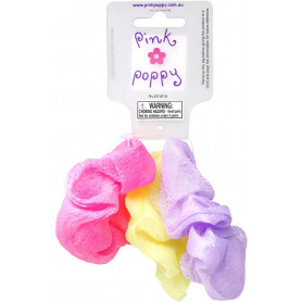 Pink Poppy - Pastel Hair Scrunchies Set
