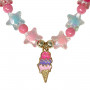 Pink Poppy - Ice Cream Charm Necklace With Bracelet Set