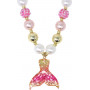 Pink Poppy Mermaid Tail Necklace & Bracelet Set