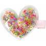 Pink Poppy - Glitter Shaker Heart Hair Clip