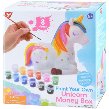 Paint Your Own - Unicorn Money Box - Ceramic - 14 Pc