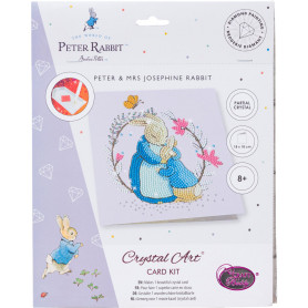 Crystalart - Peter Rabbit And Mum 18X18cm Card