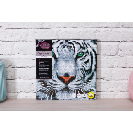 Crystalart - White Tiger, 30X30cm Kit