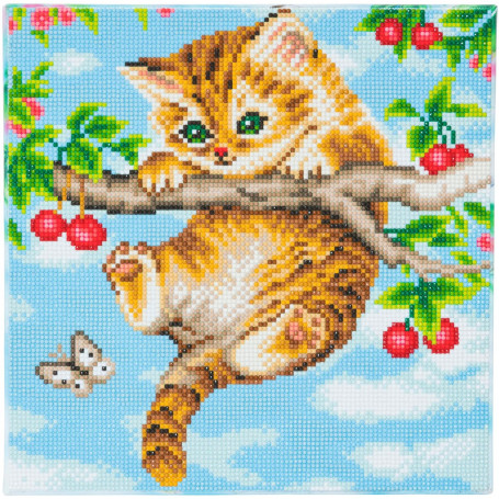 Crystalart - Cherry Kitten, 30X30cm Kit