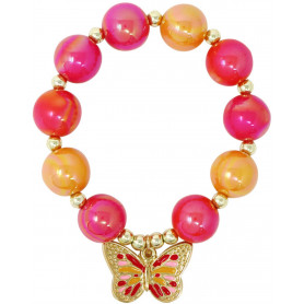 Pink Poppy - Vibrant Butterfly Bracelet