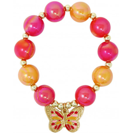 Pink Poppy - Vibrant Butterfly Bracelet