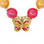 Pink Poppy - Vibrant Butterfly Bracelet