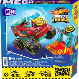 Mega Wonder Hot Wheels Monster Truck Demo Derby Extreme Trick Course