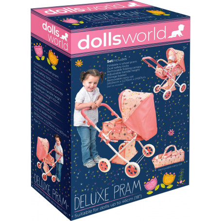 Deluxe Pram 46cm / 18". Doll Not Included