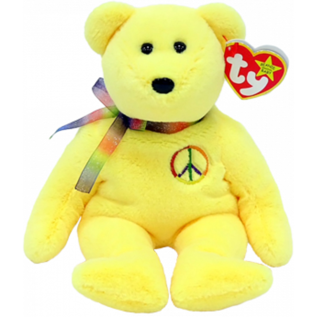 Ty Beanie Babies Peace II Yellow Bear Reg Afterpay