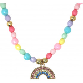 Pink Poppy Smile Be Happy Rainbow Necklace