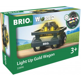 Brio - Light Up Gold Wagon 2 Pieces