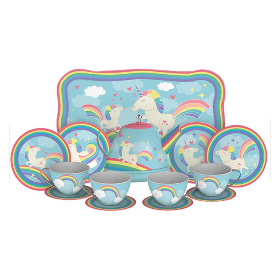 Schylling Cupcake Tin Tea Set - 15 Piece Children's Tea Party Set