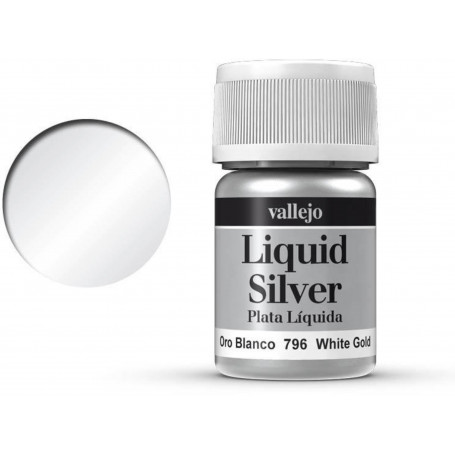 Vallejo 70796 Model Colour Metallic White Gold (Alcohol Base) 35 Ml Acrylic Paint