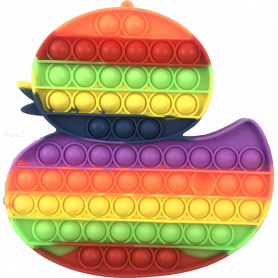 Pop It Fidget Toy SuperSized Rainbow DUCK