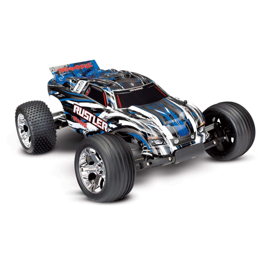 The Traxxas Rustler XL-5 1/10 2WD Stadium Truck Blue