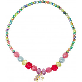 Pink Poppy - Unicorn Rainbow Pearl Necklace