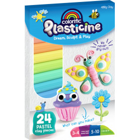 Colorific Plasticine 24 Colour Max - Pastel