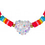 Pink Poppy - Rainbow Jewelled Heart Bracelet